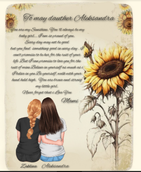 Personalized To My Daughter Blanket Sunflower You Are My Sunshine Gifts For Daughter From Mom Dad On Birthday Christmas