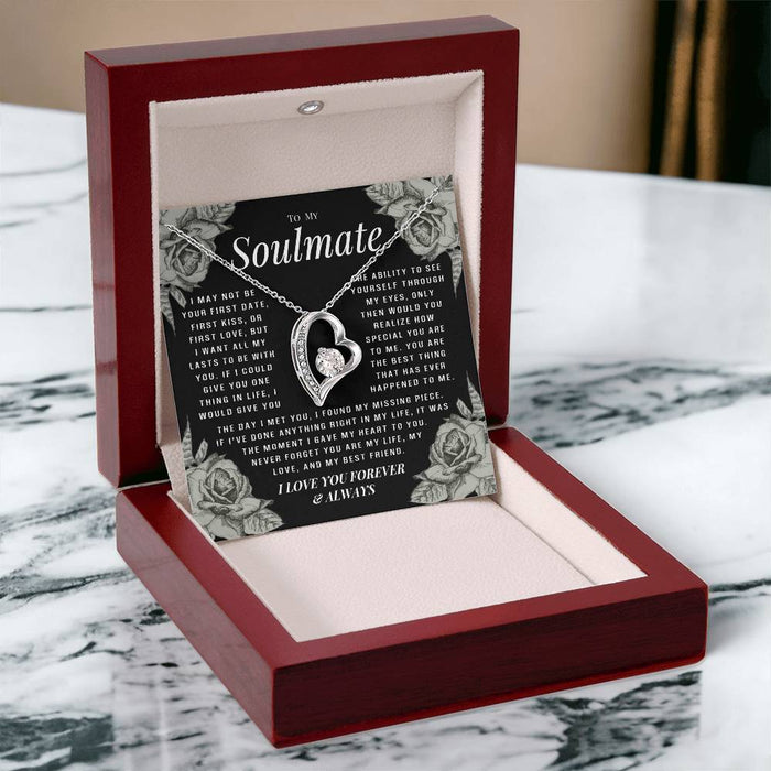 To My Soulmate Necklace, Gift For Wife, Girlfriend, Valentine's Day Necklace Gift, Soul Mates Gift, Soulmate Jewelry Necklace, Gift For Soulmate, Necklace With Gift Box, Couple Gifts, Necklace With Gift Box, Gifts For Birthday