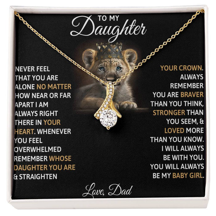 To My Daughter Necklace From Dad, Father To Daughter Gift, Daughter Birthday Gift From Dad, Daughter Necklace Necklace, Gift For Women, Jewelry Box, Necklace With Gift Box, Gifts For Birthday Christmas Xmas Mother's Day