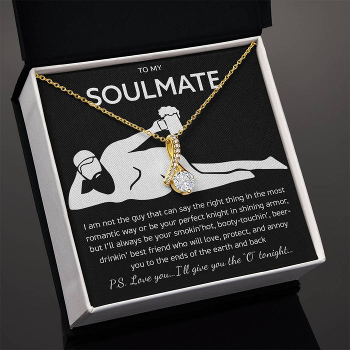 To My Soulmate Necklace, Alluring Beauty Necklace, Funny Gifts For Girlfriend, Jewelry Necklace Gift For Her Anniversary Birthday , Necklace With Box