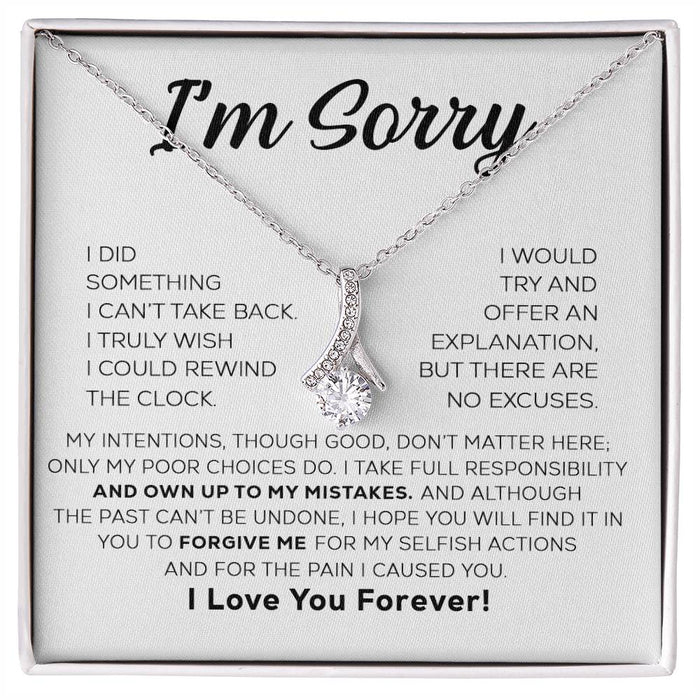 Alluring Beauty Necklace, I'm Sorry Necklace Gift For Wife Girlfriend, Apology Necklace For Her, Sorry For Hurting You Necklace, Forgiveness Gift, Necklace With Box