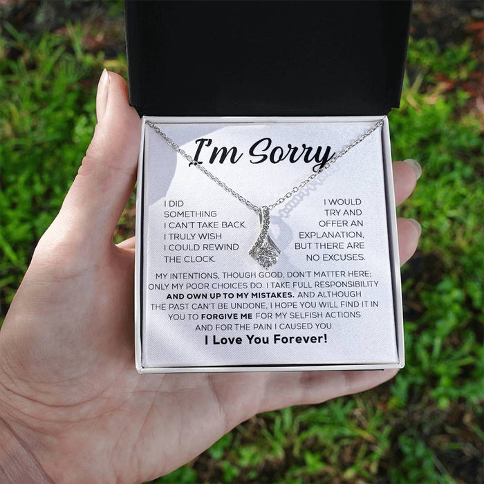 Alluring Beauty Necklace, I'm Sorry Necklace Gift For Wife Girlfriend, Apology Necklace For Her, Sorry For Hurting You Necklace, Forgiveness Gift, Necklace With Box