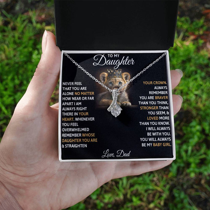 To My Daughter Necklace From Dad, Father To Daughter Gift, Daughter Birthday Gift From Dad, Daughter Necklace Necklace, Gift For Women, Jewelry Box, Necklace With Gift Box, Gifts For Birthday Christmas Xmas Mother's Day