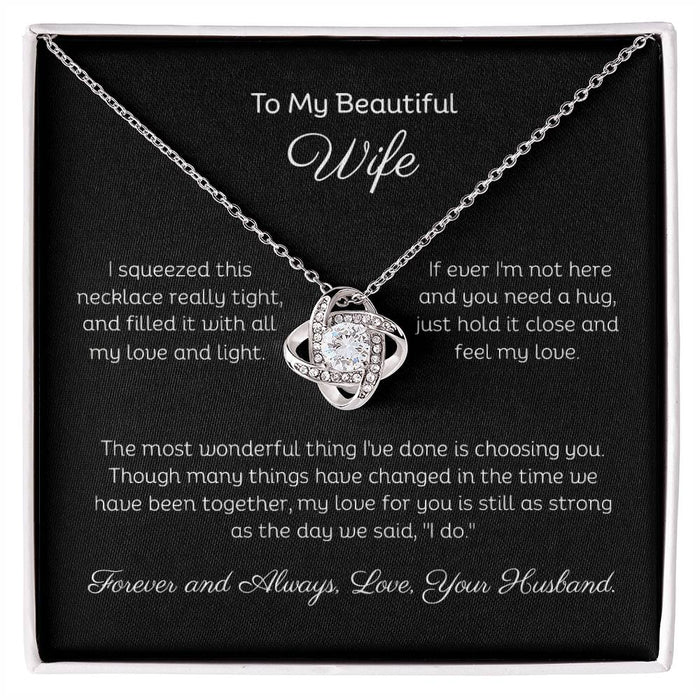 To My Beautiful Wife Pendant Necklace, Jewellery Gift, Christmas Gift, Birthday Gift Necklace, Gift For Wife, Necklace With Gift Box, Cool Couple Gifts, Necklace With Gift Box, Gifts For Birthday Valentines Anniversary