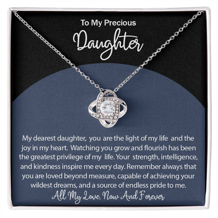 Gift For Daughter From Dad Love Knot Necklace, Daughter Necklace, Daughter Gift, Daughter Gift From Mom To Daughter