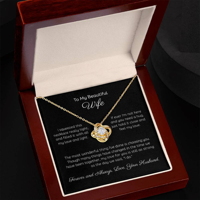 To My Beautiful Wife Pendant Necklace, Jewellery Gift, Christmas Gift, Birthday Gift Necklace, Gift For Wife, Necklace With Gift Box, Cool Couple Gifts, Necklace With Gift Box, Gifts For Birthday Valentines Anniversary