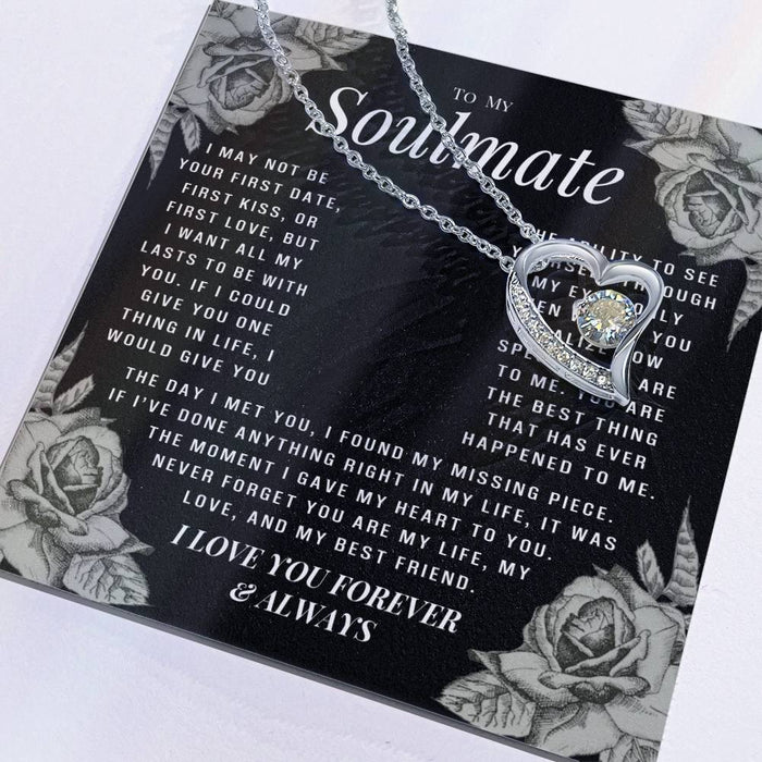 To My Soulmate Necklace, Gift For Wife, Girlfriend, Valentine's Day Necklace Gift, Soul Mates Gift, Soulmate Jewelry Necklace, Gift For Soulmate, Necklace With Gift Box, Couple Gifts, Necklace With Gift Box, Gifts For Birthday