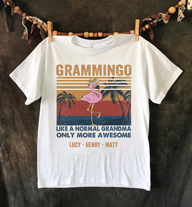 Personalized T-Shirt For Grandma Grammingo Like A Normal Grandma Only More Awesome Shirt Custom Grandkids Name