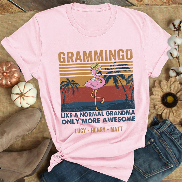 Personalized T-Shirt For Grandma Grammingo Like A Normal Grandma Only More Awesome Shirt Custom Grandkids Name