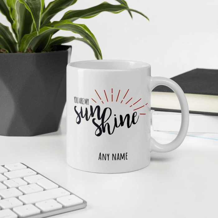 Customized Mug for Wife You are My Sunshine Coffee Mugs Custom Name Gifts Ideas for Lover Girlfriend