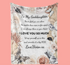 Personalized To My Goddaughter Blanket From Godparents Flower Butterflies I Love You So Much Custom Name Christmas Gifts