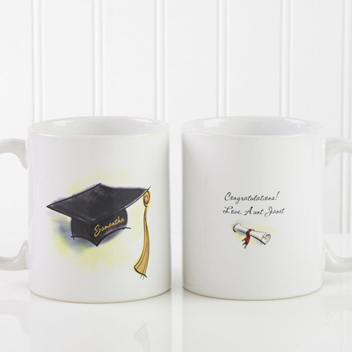 Personalized Graduate Mug from Aunt Custom Recipient and Sender Names Cup Cap & Diploma Coffee Mug