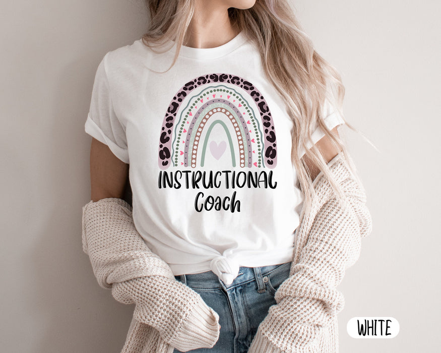 Classic T-Shirt For Educational Assistant Instructional Coach Boho Leopard Rainbow Shirt Gifts For Back To School