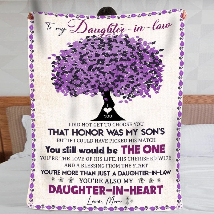 Personalized To My Daughter In Law Blanket Purple Tree You Still Would Be One Custom Name Gifts For Christmas Xmas