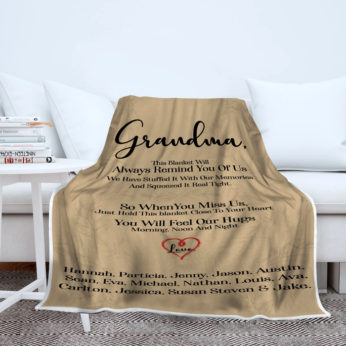 Personalized Fleece Blanket For Grandma Mom This Blanket Will Always Remind You Of Us Custom Nana & Grandkids Name