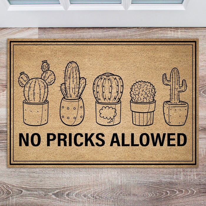 Welcome Doormat No Pricks Allowed Funny Doormat With Cute Cactus Printed Front Doormat Home Decor Ideas