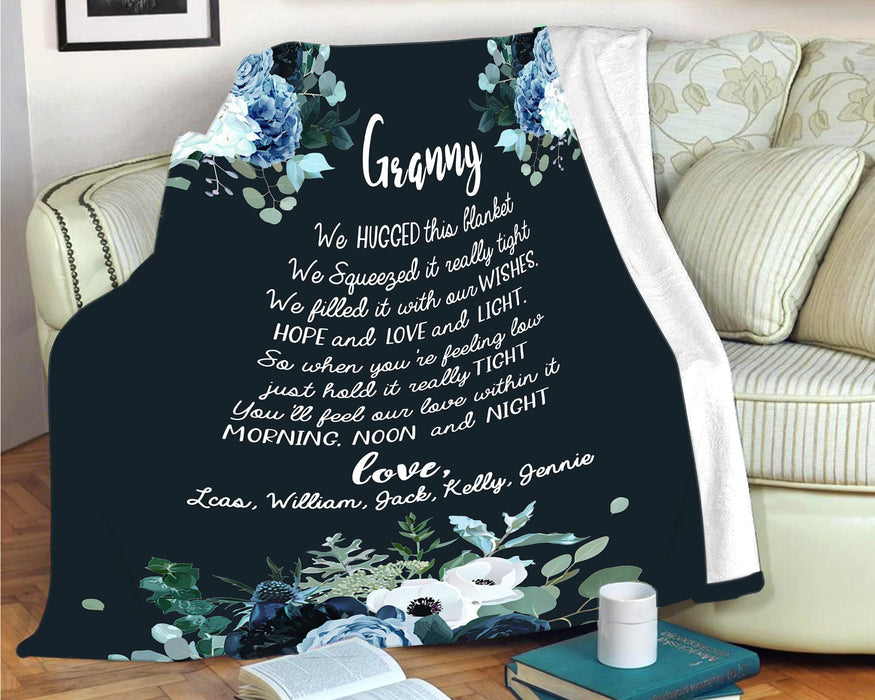 Personalized To My Grandma Blanket From Grandkids Floral Granny Hope & Love & Light Custom Name Gifts For Christmas