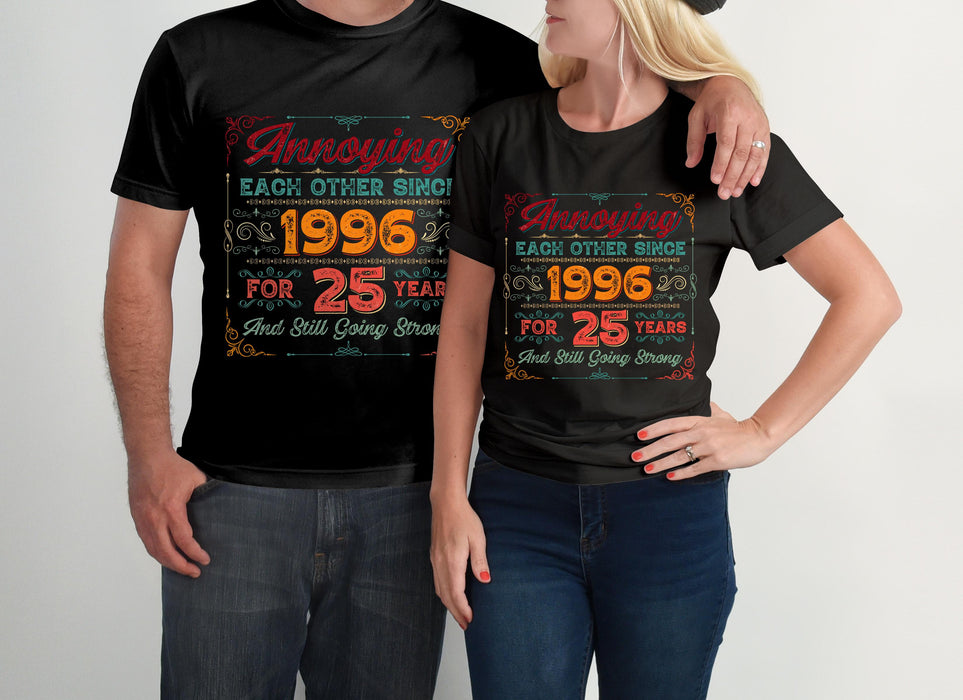 Personalized Matching Couple T-Shirt For Wife Husband Annoying Each Other Since Year For Years & Still Going Strong