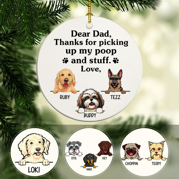 Personalized Ornament For Dog Lovers Thanks For Picking Up My Poop And Stuff Custom Name Tree Hanging Christmas Gifts