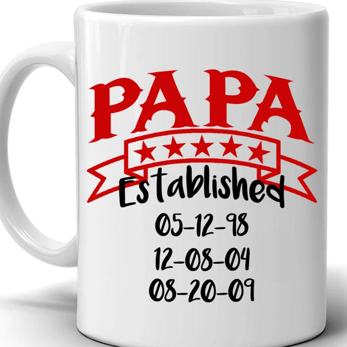 Personalized Multi Grandkids Names Coffee Mug For Grandpa Funny Nickname Papa Gifts For Fathers Day