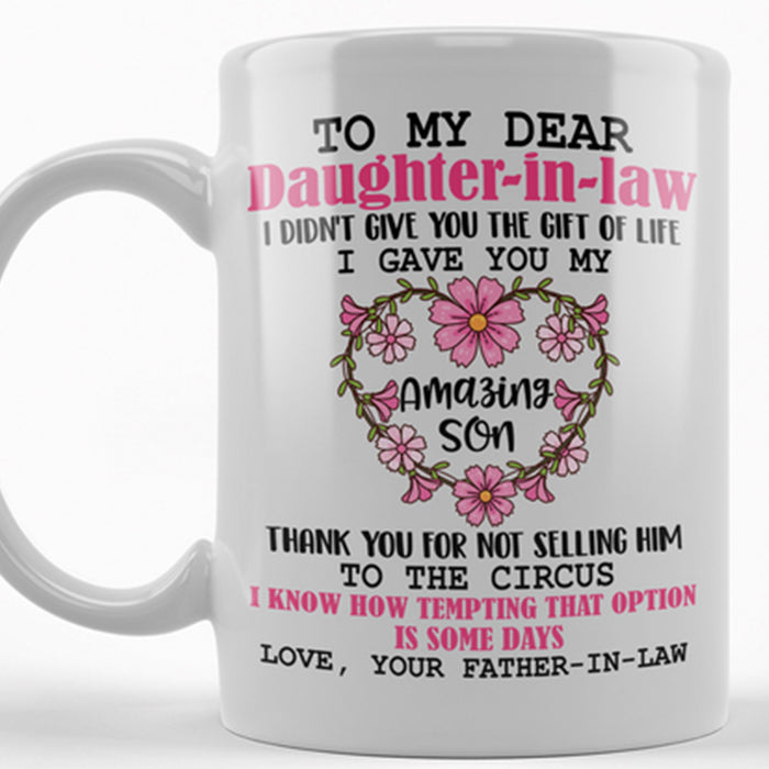 Personalized Daughter In Law Coffee Mug Loving Message From Father In Law Gifts For Wedding Father's Day