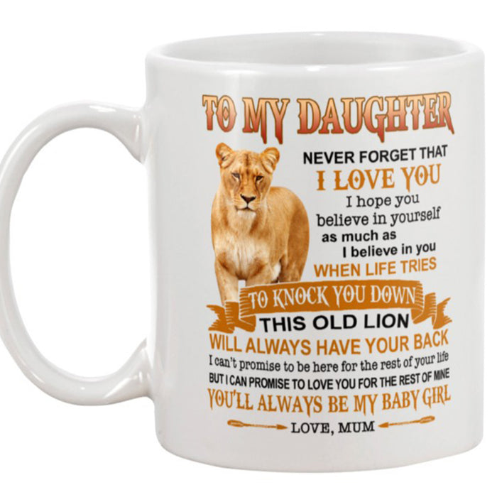 Personalized Coffee Mug For Daughter Gifts for Daughter From Mommy Print Daughter Lion Pictures Sweet Message Customized Mug Gifts For Birthday