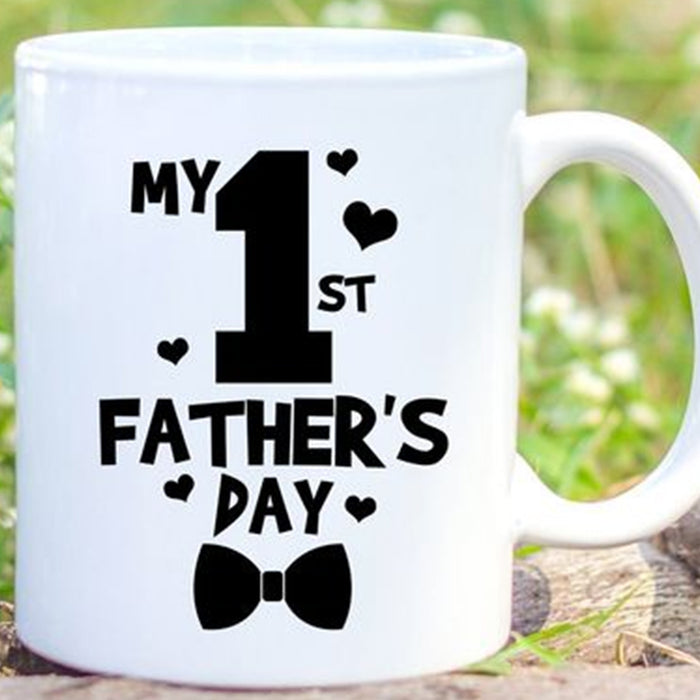 Funny New Daddy Coffee Mug My First Time Father's Day Pregnancy Announcement From Wife Funny To Be Dad