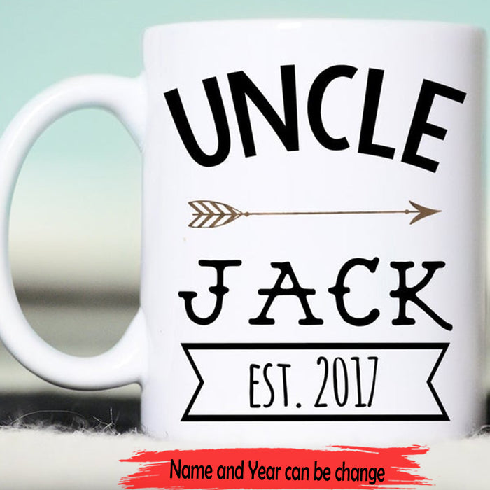 Personalized Uncle Anniversary Est Coffee Mug Funny New Uncle Gifts From Niece Nephew For Father's Day