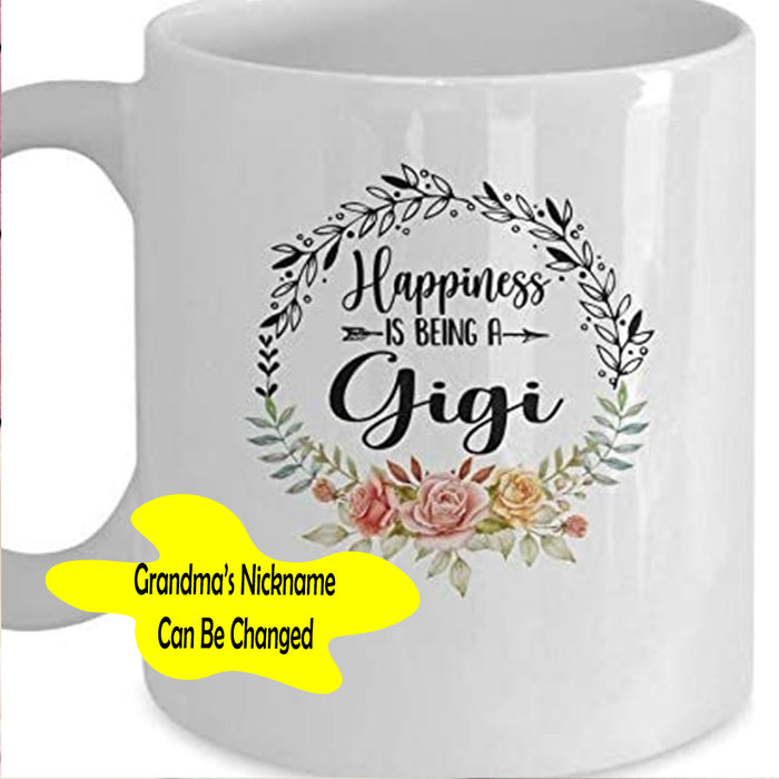 Personalized Grandma Coffee Mug Happiness Is Being A Gigi Funny Nana Mimi Grandmother Gifts For Mothers