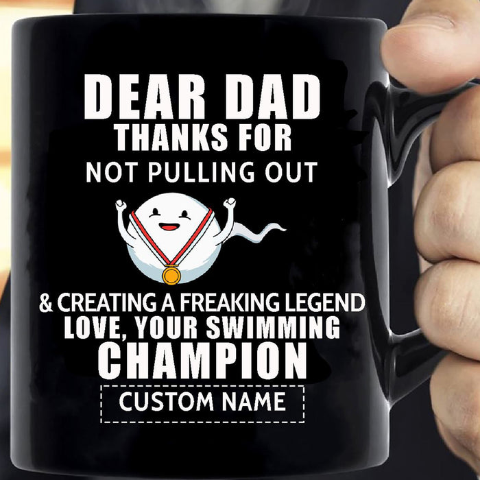 Personalized Coffee Mug Dear Dad Gifts New Dad 2021 Funny Promoted To Be Dad Customized Mug Gifts For Father's Day, Birthday 11Oz 15Oz Ceramic Coffee Mug