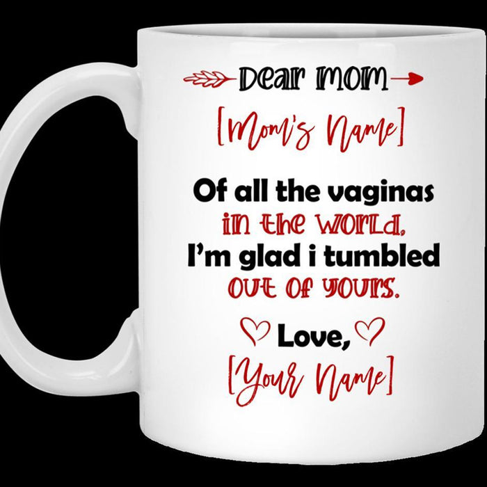 Personalized Coffee Mug For Mom Gifts Pregnant Mom Print Quotes Of All The Vaginas In The World Pregnancy Reveal Customized Mug Gifts For Mothers Day