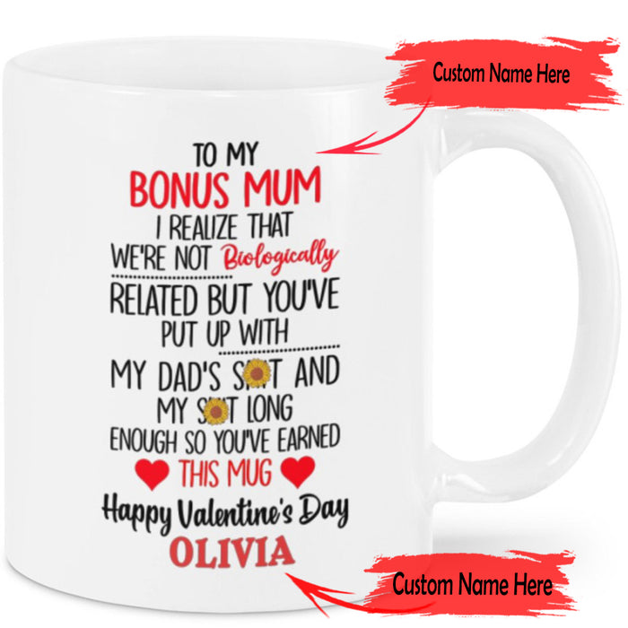 Personalized Bonus Mom Coffee Mug Gifts For Stepmom From Step Kids Happy Valentines Day Wedding Gifts Dad And Stepmom Customized Mug Gifts For Mothers Day