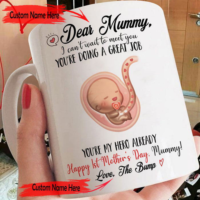 Personalized Coffee Mug For Mom Gifts First Mommy Gifts New Mommy Mug Gifts First Pregnant Mom Pregnancy Reveal Customized Mug Gifts For Mothers Day