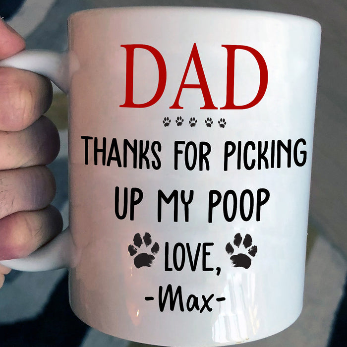 Personalized Dog Dad Coffee Mug Gifts Dog Daddy From Dog Kids Funny Mug For Fathers Day Pet Lover Gifts Ideas Customized Gifts For Father's Day, Birthday
