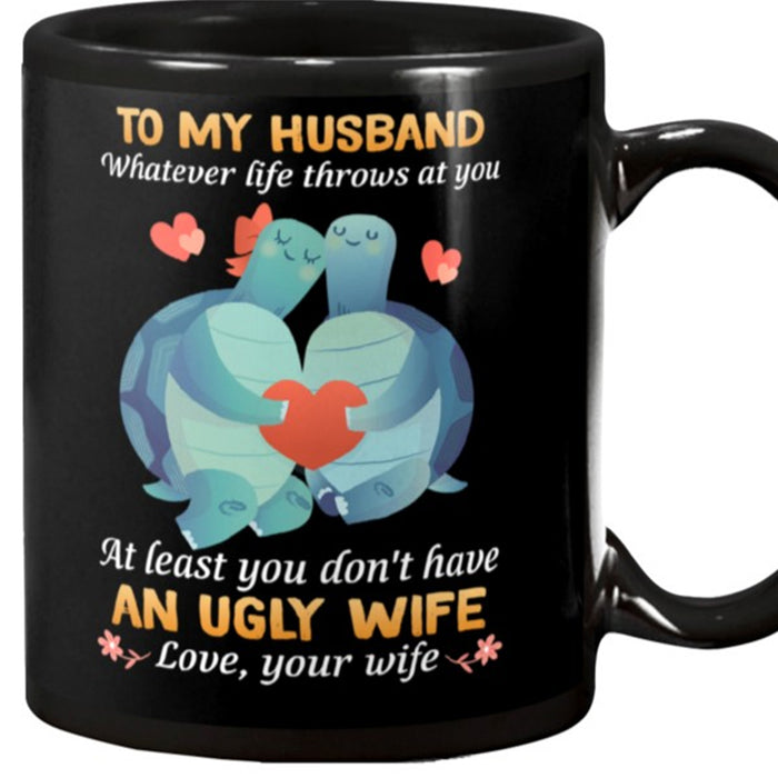 Personalized Coffee Mug For Husband Romantic Quotes From Wife Print Couple Sea Turtle Gifts For Valentine's Day
