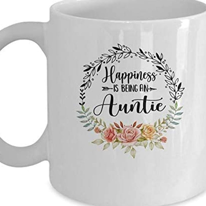 Aunt Coffee Mug Happiness Is Being An Auntie Cute Niece And Aunt Gifts For Birthday Mother's Day