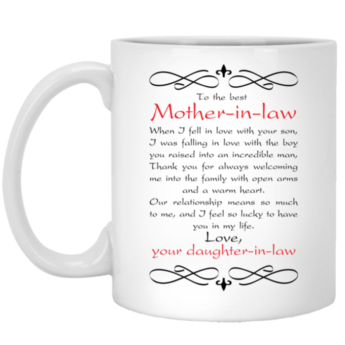 Personalized Coffee Mug For Best Mother In Law Gifts For Mother In Law From Daughter In Law Funny Mom Of The Groom Customized Mug Gifts For Mothers Day Mug