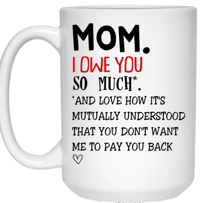 Mom Coffee Mug Gifts For Mommy From Daughter, Son Print Naughty Quotes For Mom Mug Funny Mommy 2021 Gifts For Birthday, Mothers Day 11Oz 15Oz Mug