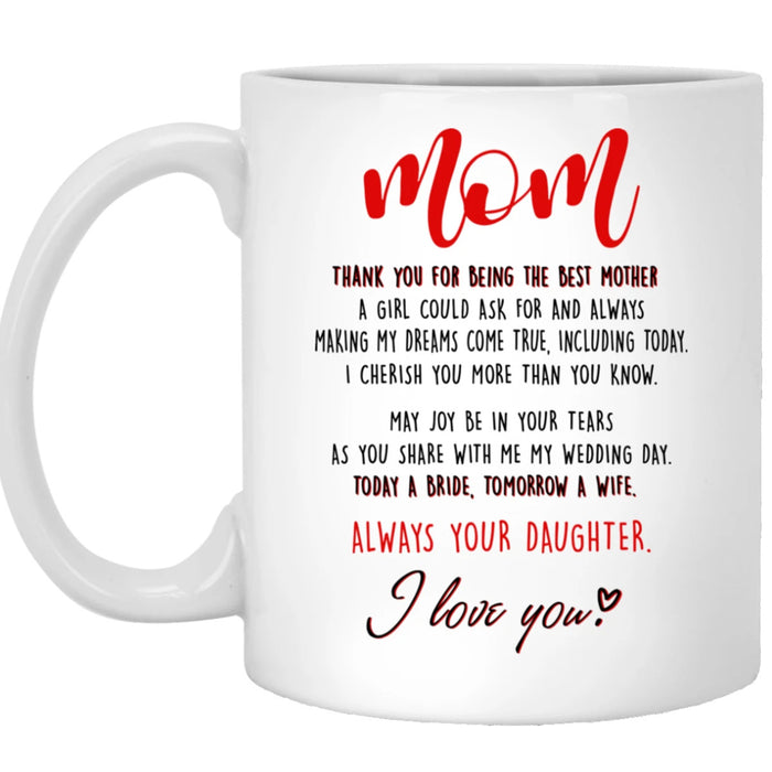 Mom Coffee Mug Gifts For Mommy From Daughter Print Meaning Message From Daughter Funny Mommy 2021 Gifts For Birthday, Mothers Day 11Oz 15Oz Mug