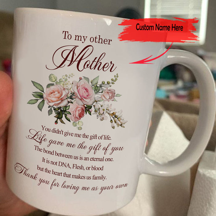 Personalized Coffee Mug Bonus Mom Gifts For Stepmom From Stepchild Print Rose Mug Sweet Quotes Customized Mug Gifts For Mothers Day 11Oz 15Oz Ceramic Coffee Mug