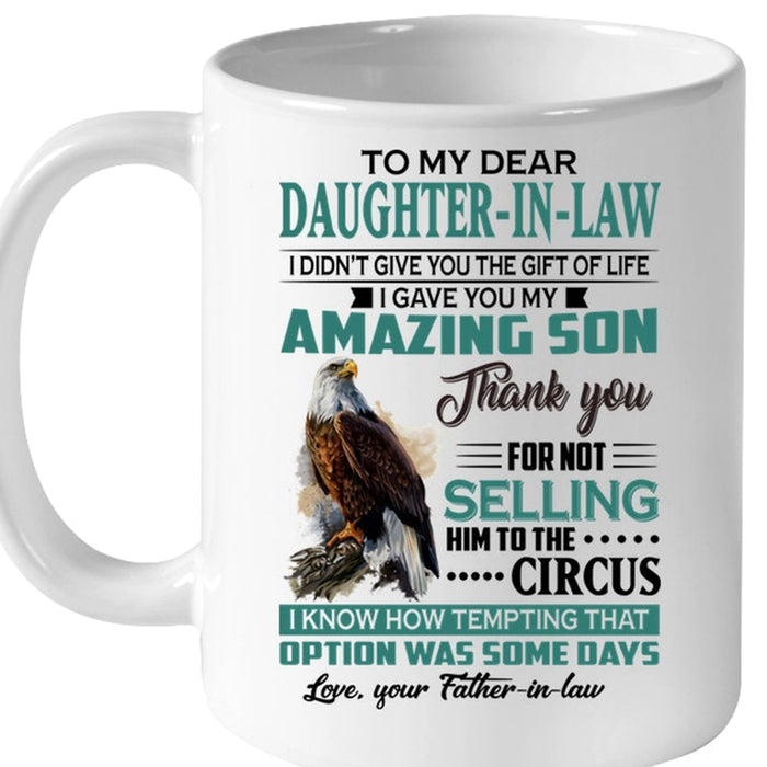 Personalized Daughter In Law Coffee Mug Print Eagle From Father In Law Gifts For Wedding Father's Day
