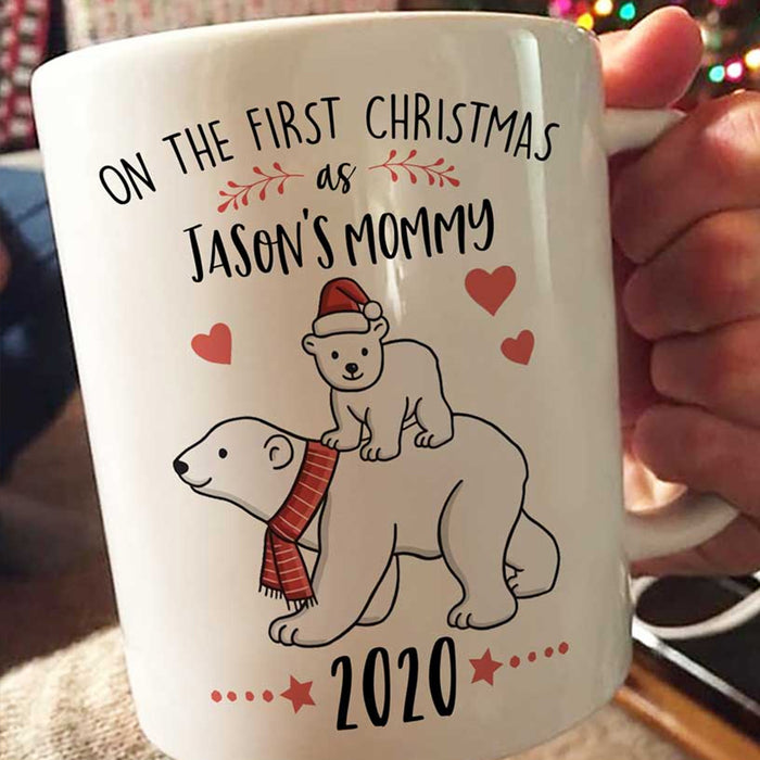 Personalized To Mom Coffee Mug Gifts Mom For Christmas Print Cute White Bear Family Customized Mug Gifts For Mothers Day, Christmas Coffee Mug