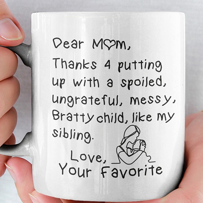 Personalized Coffee Mug To Mom Gifts For Mom From Kids Print Sweet Mom And Newborn Baby Customized Mug Naughty Sarcastic Gifts For Mothers Day, Birthday