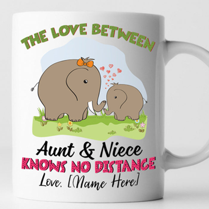 Personalized Coffee Mug For Niece Print Cute Elephant Family Gifts For Birthday Mother's Day