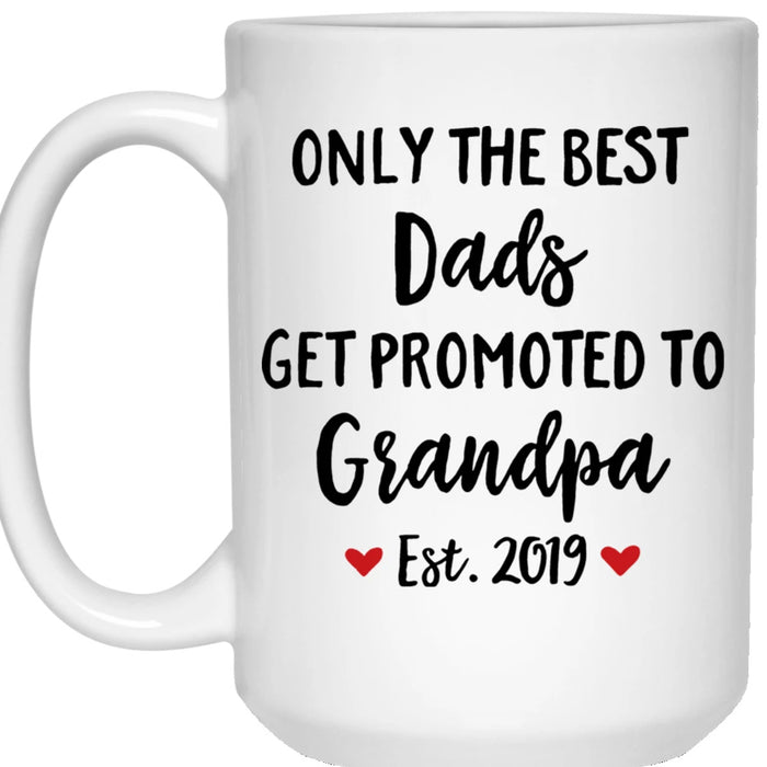 Personalized Coffee Mug To Grandpa Gifts For Grandpa From Grandkids Funny Promoted To Be Grandfather Customized Year Mug Gifts For Fathers Day Thanksgiving