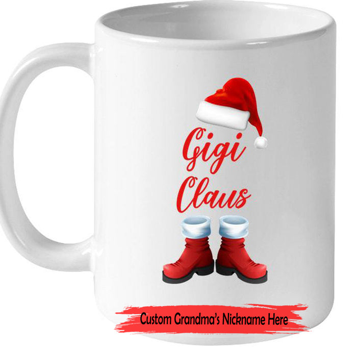 Personalized To Grandma Coffee Mug Gifts For Grandma From Grandkids Mug Gigi Santa Claus Customized Mug Gifts For Mothers Day, Christmas Coffee Mug