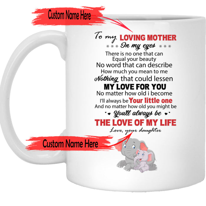 Personalized To Mother Coffee Mug Gifts For Mother From Child Sweet Quotes Mothers Day Gifts Print Elephant Family Mug Customized Mug Gifts For Mothers Day 11Oz 15Oz Ceramic Coffee Mug