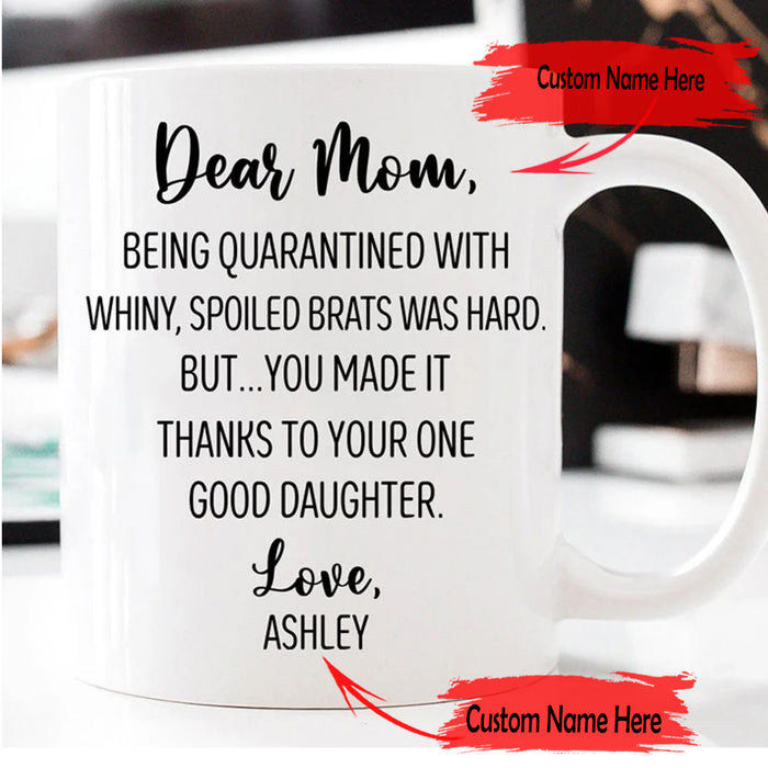 Personalized Coffee Mug Dear Mom Gifts For Mom From Daughter, Son Sweet Quotes Mothers Day Customized Mug Gifts For Mothers Day 11Oz 15Oz Ceramic Coffee Mug