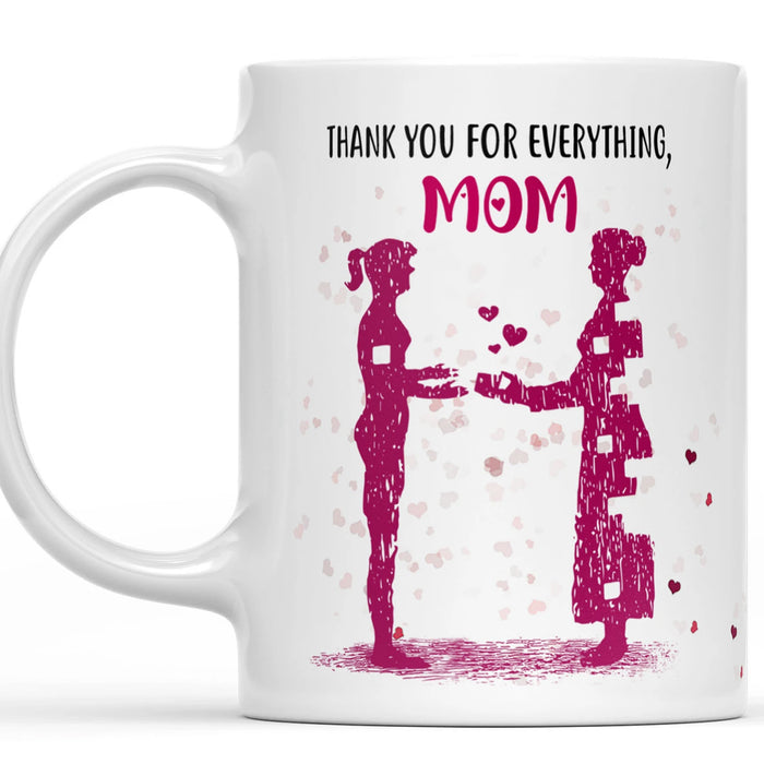 Personalized Coffee Mug Dear Mom Gifts For Mom From Daughter Print Quotes I Know It's Not Easy Raise A Child Customized Mug Gifts For Mothers Day, Birthday