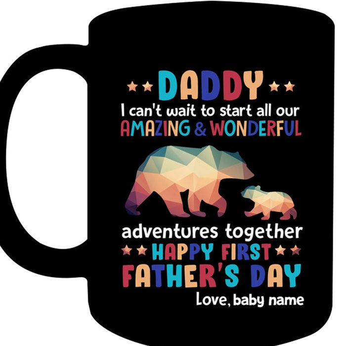 Personalized Coffee Mug For Dad Cute Papa Bear Sweet Quotes For Men Custom Gifts For Father's Day